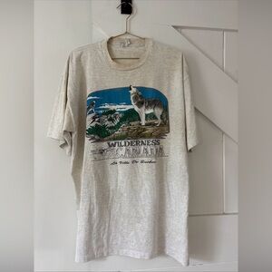 Vintage Bulletin Wilderness Canada La Vile De Quebec Single Stitch T Shirt XL